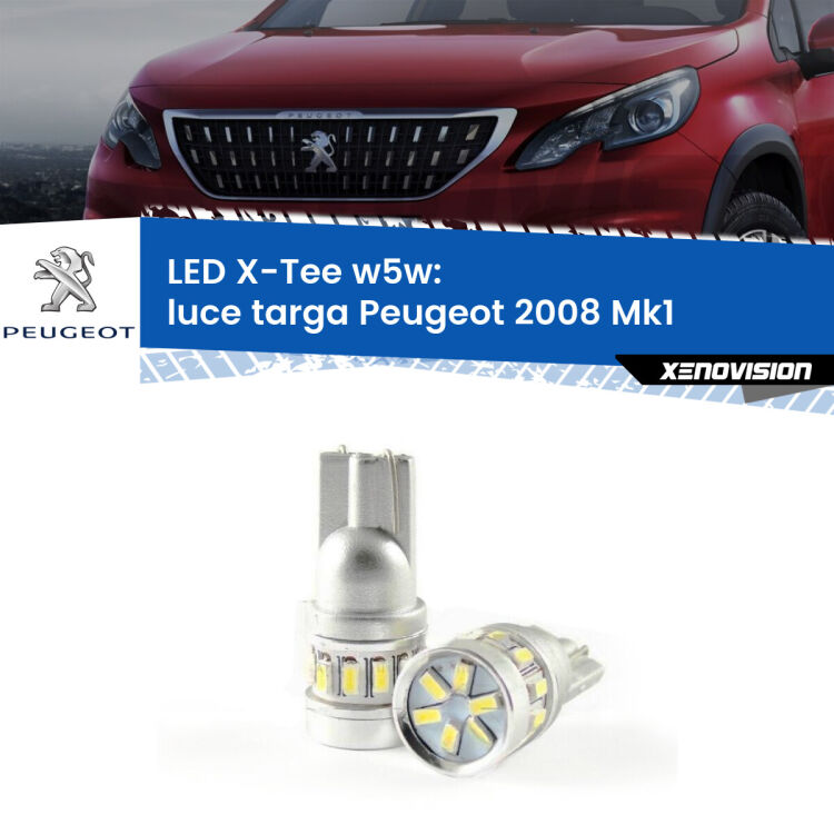 <strong>LED luce targa per Peugeot 2008</strong> Mk1 2013 - 2018. Lampade <strong>W5W</strong> modello X-Tee Xenovision top di gamma.