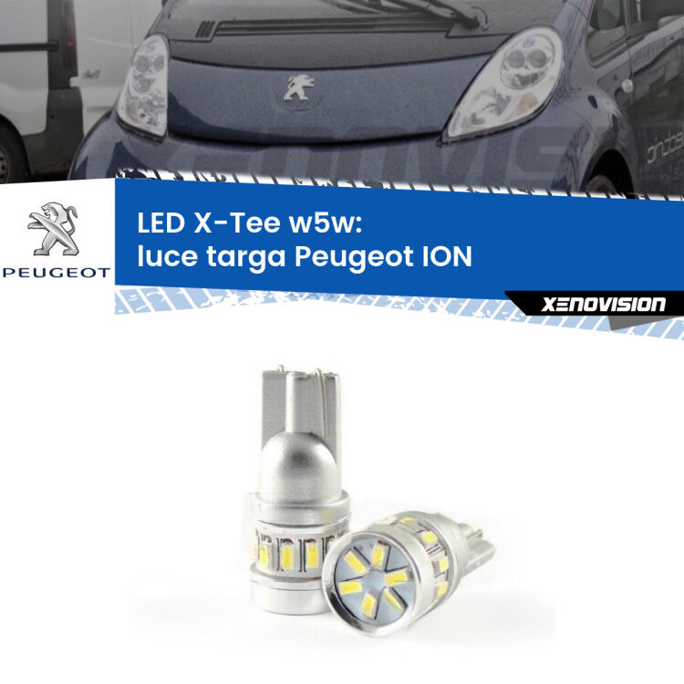 <strong>LED luce targa per Peugeot ION</strong>  2010 - 2019. Lampade <strong>W5W</strong> modello X-Tee Xenovision top di gamma.