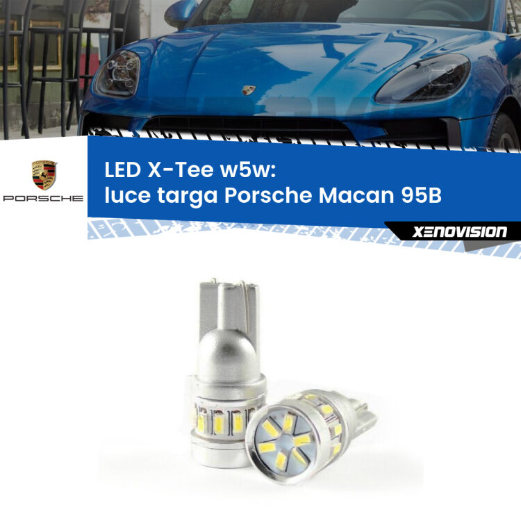 <strong>LED luce targa per Porsche Macan</strong> 95B 2014 - 2018. Lampade <strong>W5W</strong> modello X-Tee Xenovision top di gamma.