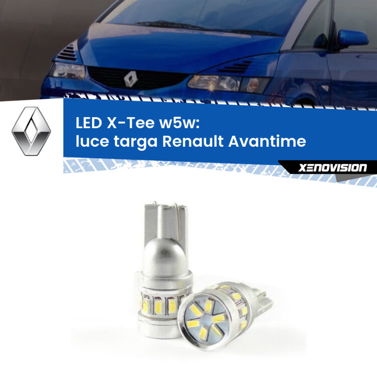 <strong>LED luce targa per Renault Avantime</strong>  2001 - 2003. Lampade <strong>W5W</strong> modello X-Tee Xenovision top di gamma.