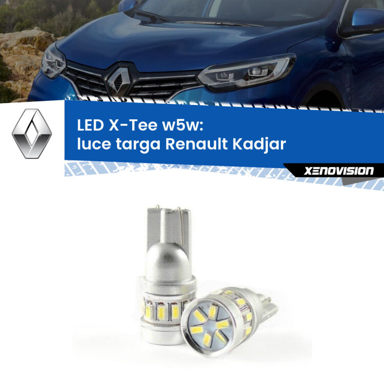 <strong>LED luce targa per Renault Kadjar</strong>  2015 - 2022. Lampade <strong>W5W</strong> modello X-Tee Xenovision top di gamma.