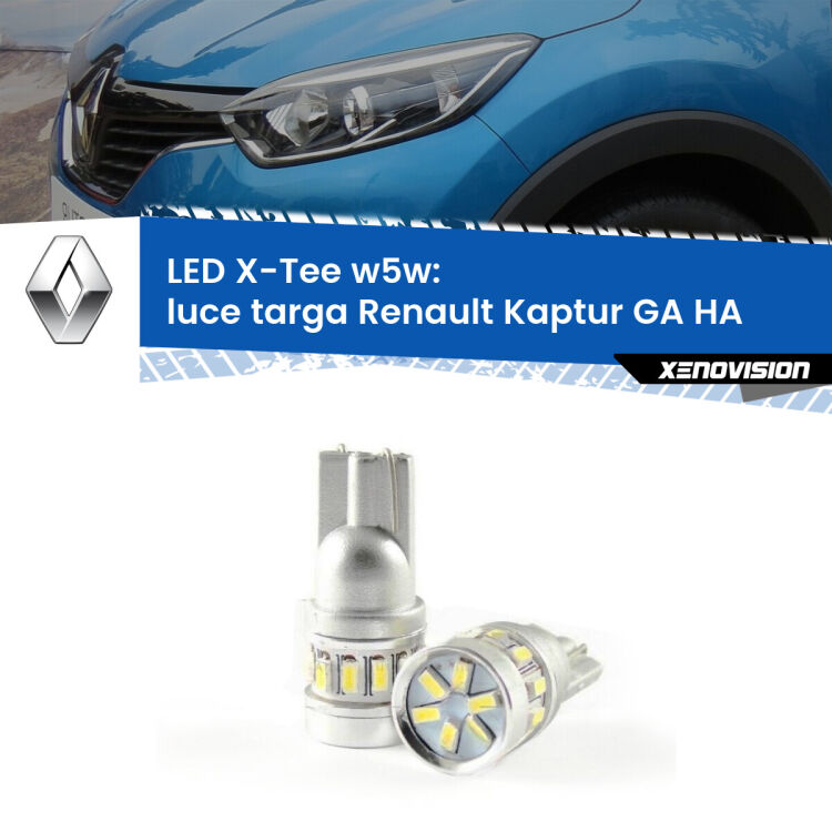 <strong>LED luce targa per Renault Kaptur GA</strong> HA 2016 - 2018. Lampade <strong>W5W</strong> modello X-Tee Xenovision top di gamma.