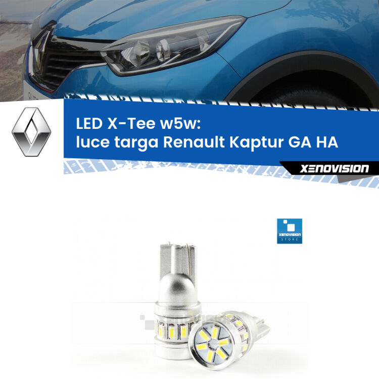 <strong>LED luce targa per Renault Kaptur GA</strong> HA 2016 - 2018. Lampade <strong>W5W</strong> modello X-Tee Xenovision top di gamma.