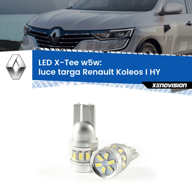 <strong>LED luce targa per Renault Koleos I</strong> HY 2006 - 2015. Lampade <strong>W5W</strong> modello X-Tee Xenovision top di gamma.