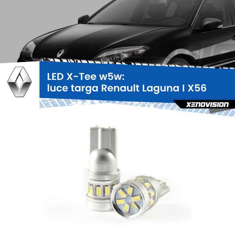 <strong>LED luce targa per Renault Laguna I</strong> X56 1993 - 1999. Lampade <strong>W5W</strong> modello X-Tee Xenovision top di gamma.