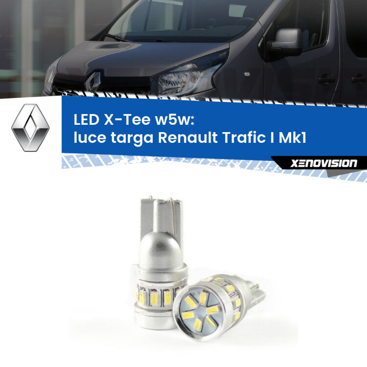 <strong>LED luce targa per Renault Trafic I</strong> Mk1 1980 - 2000. Lampade <strong>W5W</strong> modello X-Tee Xenovision top di gamma.