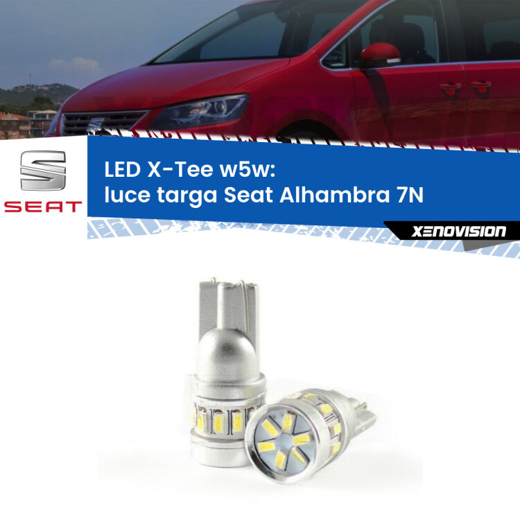 <strong>LED luce targa per Seat Alhambra</strong> 7N 2010 in poi. Lampade <strong>W5W</strong> modello X-Tee Xenovision top di gamma.