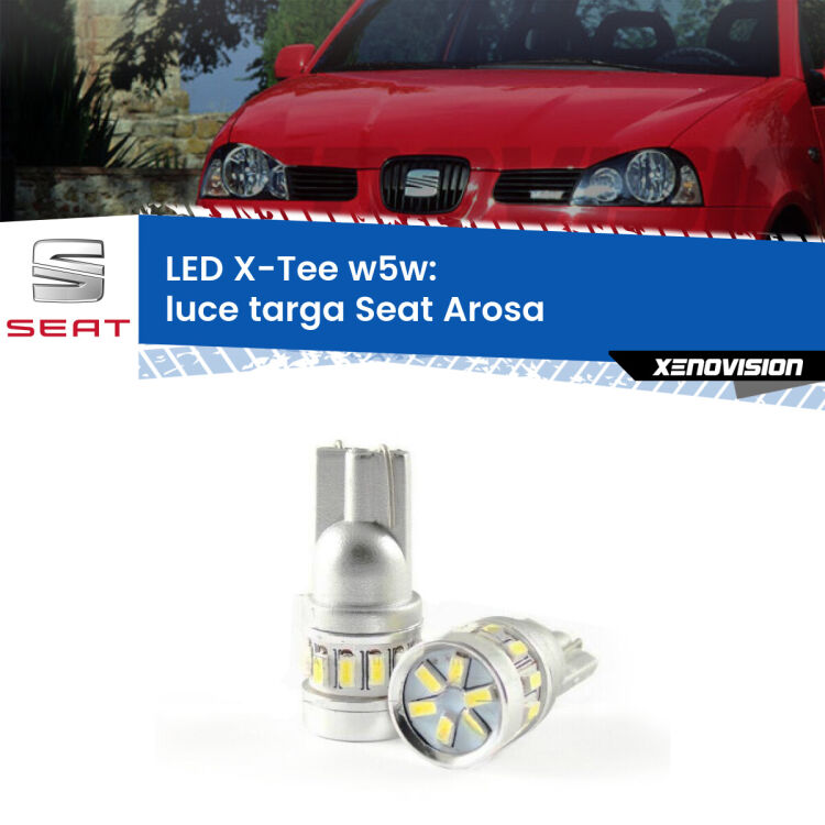 <strong>LED luce targa per Seat Arosa</strong>  1997 - 2004. Lampade <strong>W5W</strong> modello X-Tee Xenovision top di gamma.