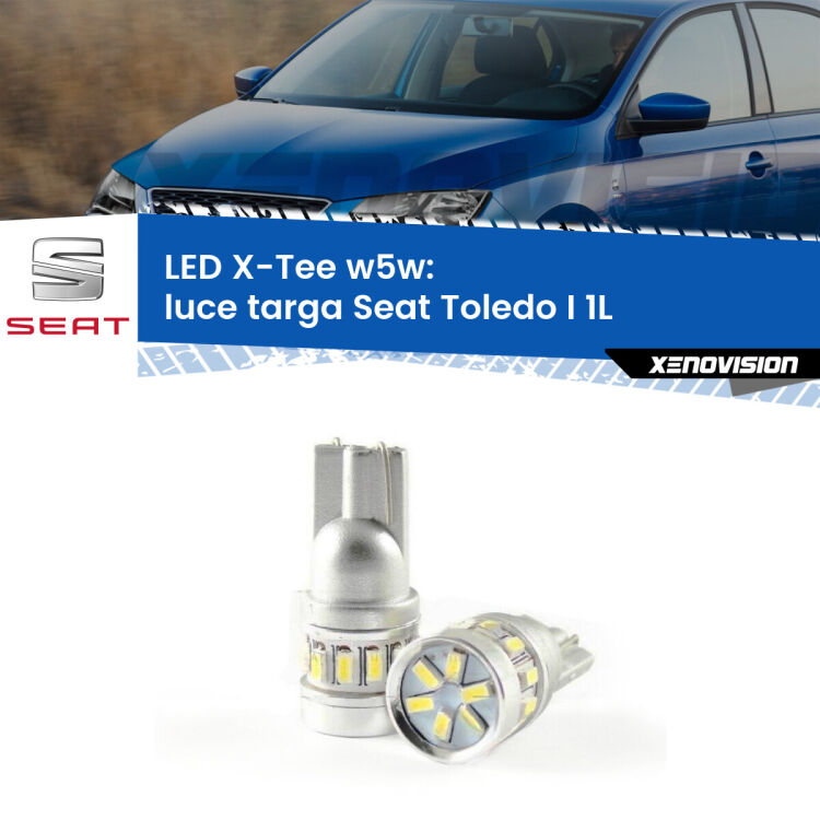 <strong>LED luce targa per Seat Toledo I</strong> 1L 1991 - 1999. Lampade <strong>W5W</strong> modello X-Tee Xenovision top di gamma.