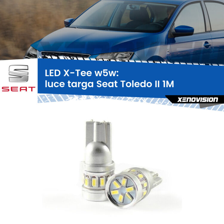 <strong>LED luce targa per Seat Toledo II</strong> 1M 1998 - 2006. Lampade <strong>W5W</strong> modello X-Tee Xenovision top di gamma.