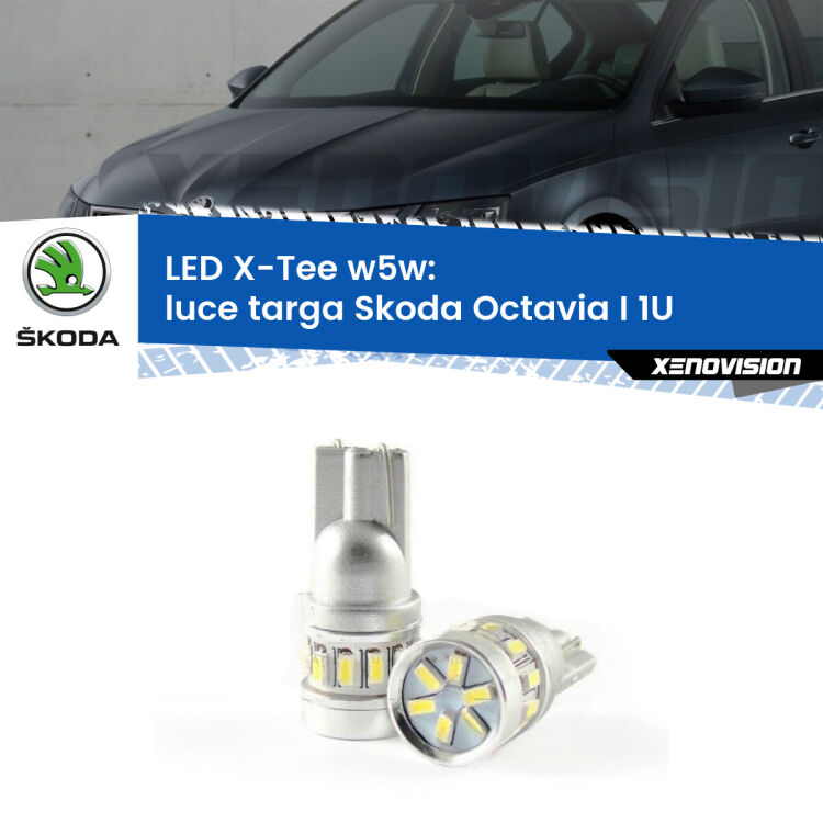 <strong>LED luce targa per Skoda Octavia I</strong> 1U 1996 - 2010. Lampade <strong>W5W</strong> modello X-Tee Xenovision top di gamma.