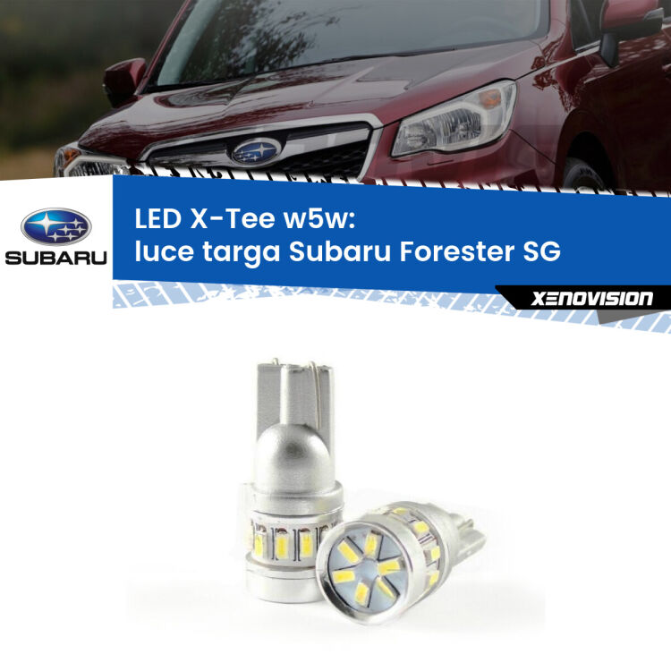 <strong>LED luce targa per Subaru Forester</strong> SG 2002 - 2012. Lampade <strong>W5W</strong> modello X-Tee Xenovision top di gamma.