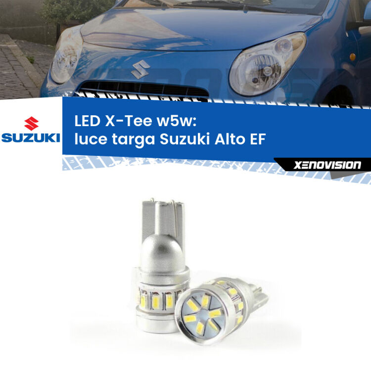 <strong>LED luce targa per Suzuki Alto</strong> EF 1994 - 2002. Lampade <strong>W5W</strong> modello X-Tee Xenovision top di gamma.