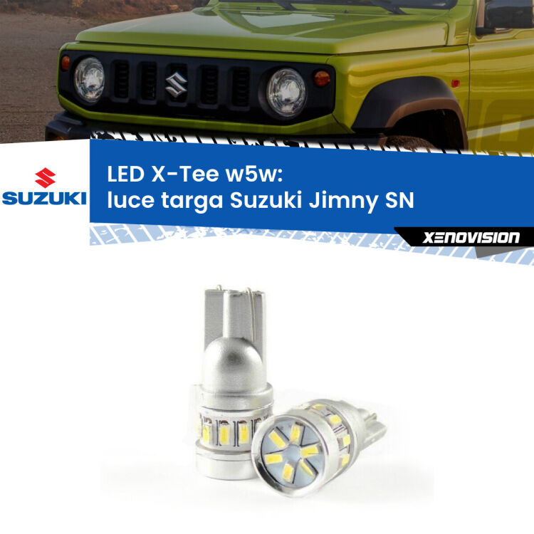 <strong>LED luce targa per Suzuki Jimny</strong> SN 1998 in poi. Lampade <strong>W5W</strong> modello X-Tee Xenovision top di gamma.