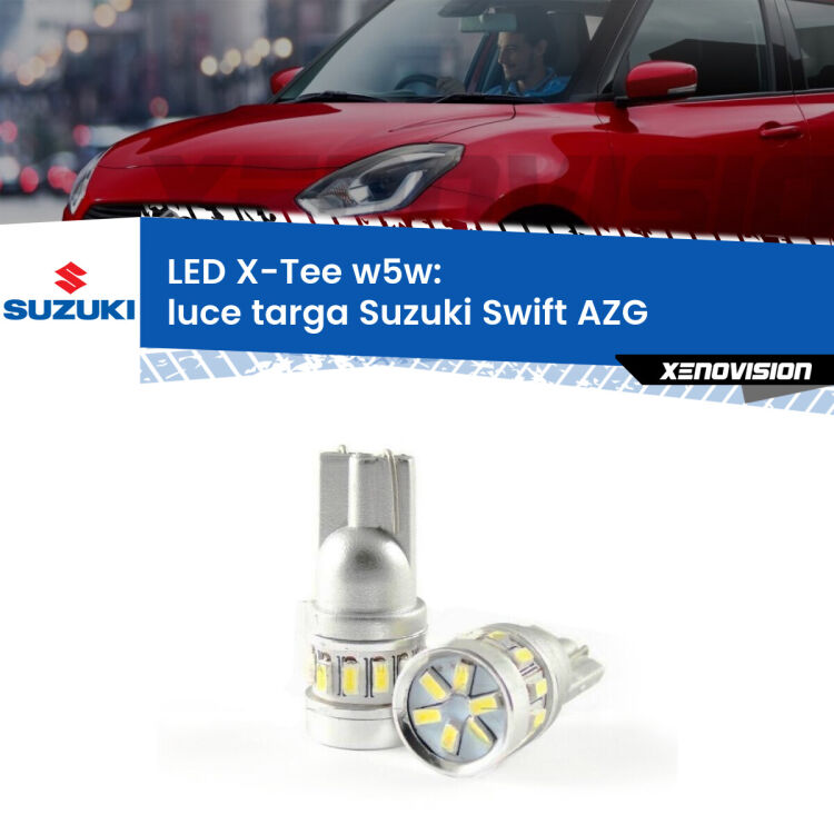 <strong>LED luce targa per Suzuki Swift</strong> AZG 2010 - 2016. Lampade <strong>W5W</strong> modello X-Tee Xenovision top di gamma.