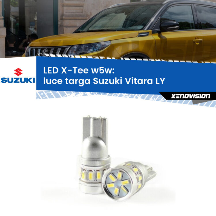 <strong>LED luce targa per Suzuki Vitara</strong> LY 2015 in poi. Lampade <strong>W5W</strong> modello X-Tee Xenovision top di gamma.