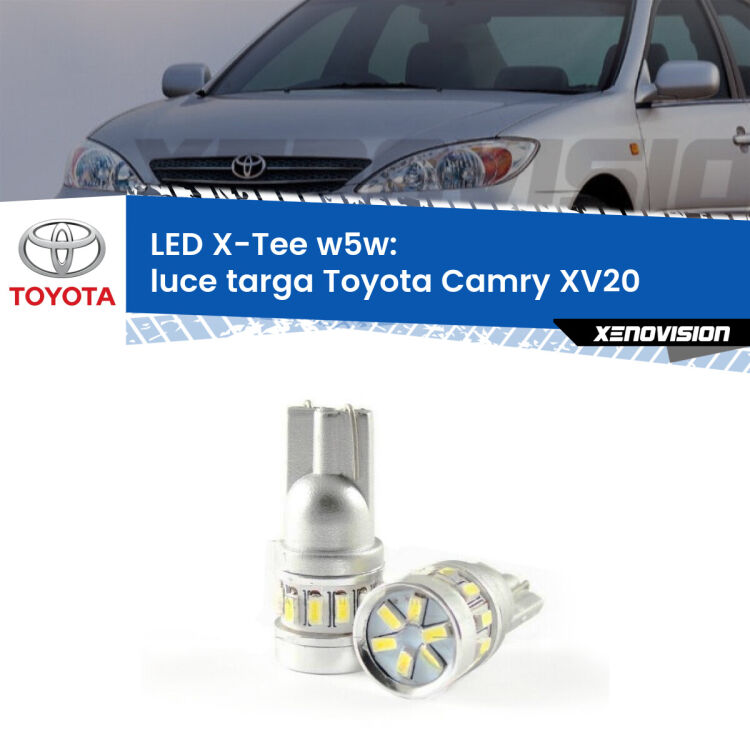 <strong>LED luce targa per Toyota Camry</strong> XV20 1996 - 2001. Lampade <strong>W5W</strong> modello X-Tee Xenovision top di gamma.