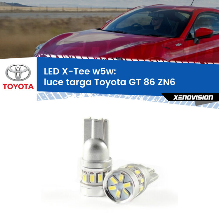 <strong>LED luce targa per Toyota GT 86</strong> ZN6 2012 - 2020. Lampade <strong>W5W</strong> modello X-Tee Xenovision top di gamma.