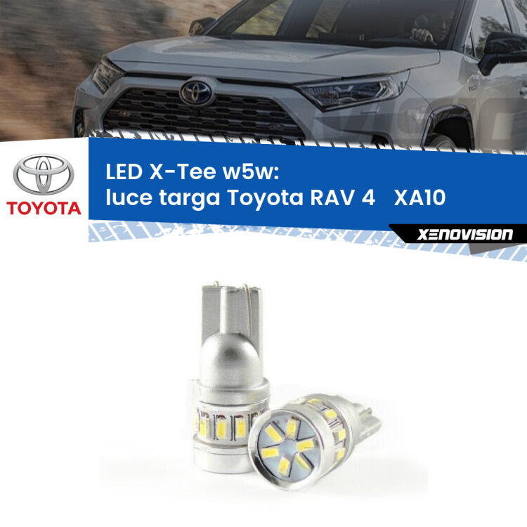 <strong>LED luce targa per Toyota RAV 4  </strong> XA10 1994 - 2000. Lampade <strong>W5W</strong> modello X-Tee Xenovision top di gamma.