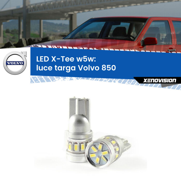 <strong>LED luce targa per Volvo 850</strong>  1991 - 1997. Lampade <strong>W5W</strong> modello X-Tee Xenovision top di gamma.