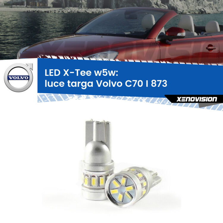 <strong>LED luce targa per Volvo C70 I</strong> 873 1998 - 2005. Lampade <strong>W5W</strong> modello X-Tee Xenovision top di gamma.