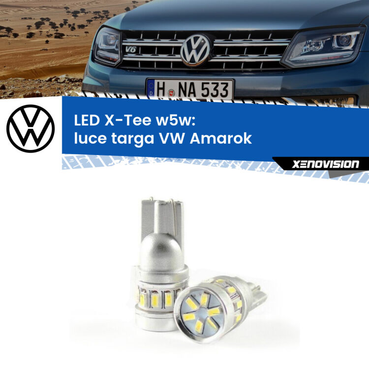 <strong>LED luce targa per VW Amarok</strong>  2010 - 2016. Lampade <strong>W5W</strong> modello X-Tee Xenovision top di gamma.