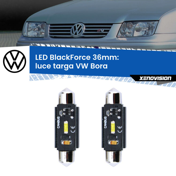 <strong>Luce Targa LED per VW Bora</strong>  1999 - 2006. Coppia lampade <strong>C5W</strong> 36mm modello BlackForce canbus.