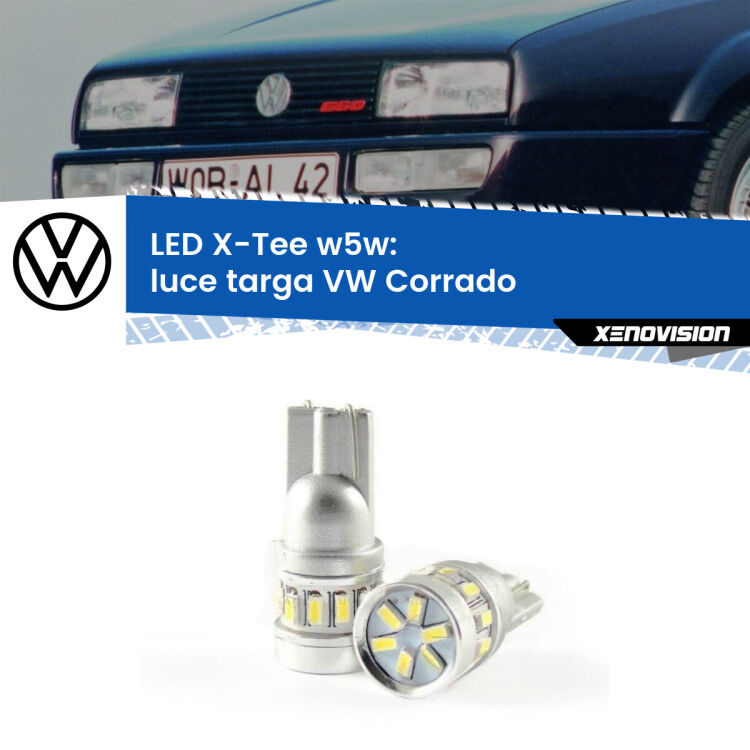 <strong>LED luce targa per VW Corrado</strong>  1988 - 1995. Lampade <strong>W5W</strong> modello X-Tee Xenovision top di gamma.