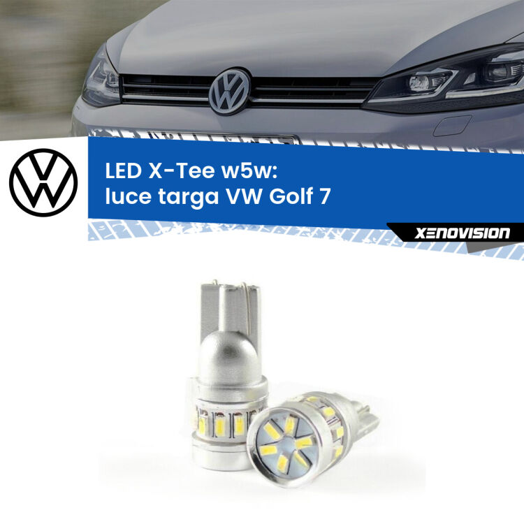 <strong>LED luce targa per VW Golf 7</strong>  2012 - 2019. Lampade <strong>W5W</strong> modello X-Tee Xenovision top di gamma.