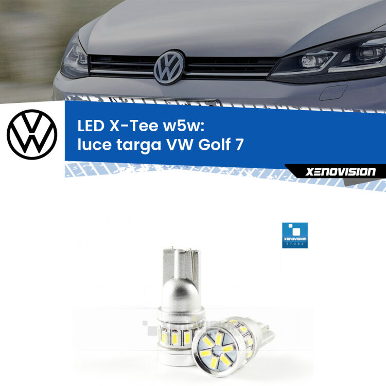 <strong>LED luce targa per VW Golf 7</strong>  2012 - 2019. Lampade <strong>W5W</strong> modello X-Tee Xenovision top di gamma.