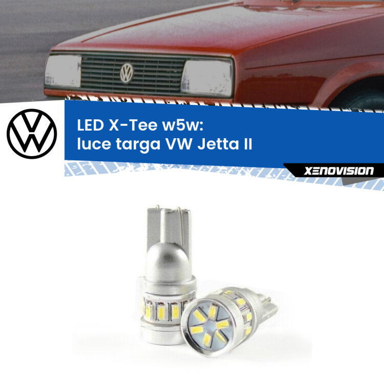 <strong>LED luce targa per VW Jetta</strong> II 1984 - 1992. Lampade <strong>W5W</strong> modello X-Tee Xenovision top di gamma.