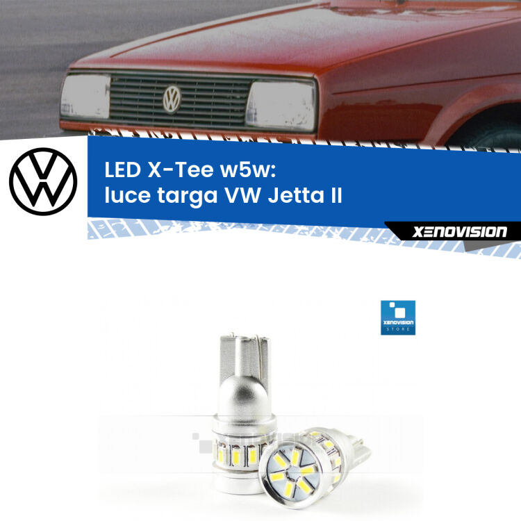 <strong>LED luce targa per VW Jetta</strong> II 1984 - 1992. Lampade <strong>W5W</strong> modello X-Tee Xenovision top di gamma.