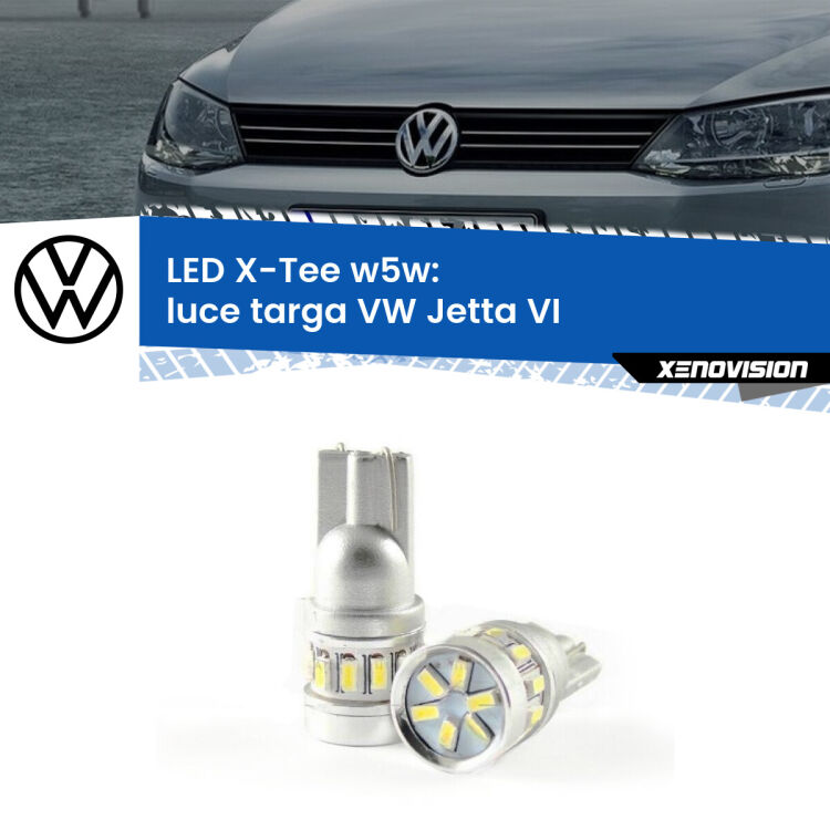 <strong>LED luce targa per VW Jetta</strong> VI 2010 - 2014. Lampade <strong>W5W</strong> modello X-Tee Xenovision top di gamma.