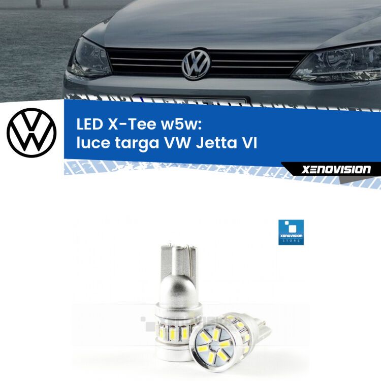 <strong>LED luce targa per VW Jetta</strong> VI 2010 - 2014. Lampade <strong>W5W</strong> modello X-Tee Xenovision top di gamma.