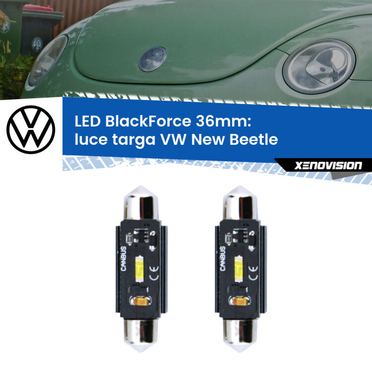 <strong>Luce Targa LED per VW New Beetle</strong>  2005 - 2010. Coppia lampade <strong>C5W</strong> 36mm modello BlackForce canbus.