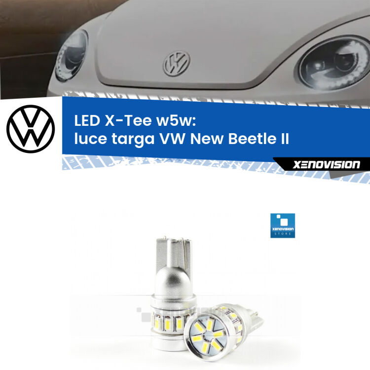 <strong>LED luce targa per VW New Beetle</strong> II Versione 1. Lampade <strong>W5W</strong> modello X-Tee Xenovision top di gamma.