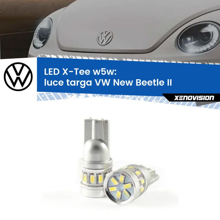 <strong>LED luce targa per VW New Beetle</strong> II Versione 1. Lampade <strong>W5W</strong> modello X-Tee Xenovision top di gamma.