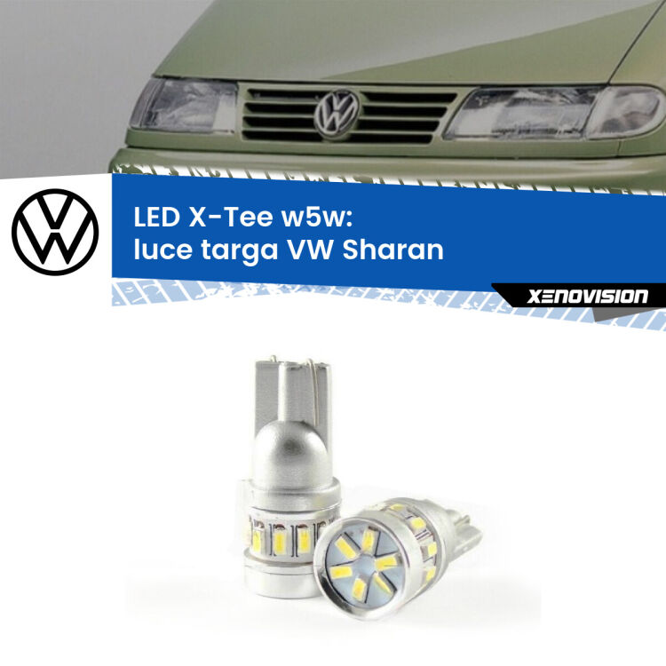 <strong>LED luce targa per VW Sharan</strong>  1995 - 2000. Lampade <strong>W5W</strong> modello X-Tee Xenovision top di gamma.