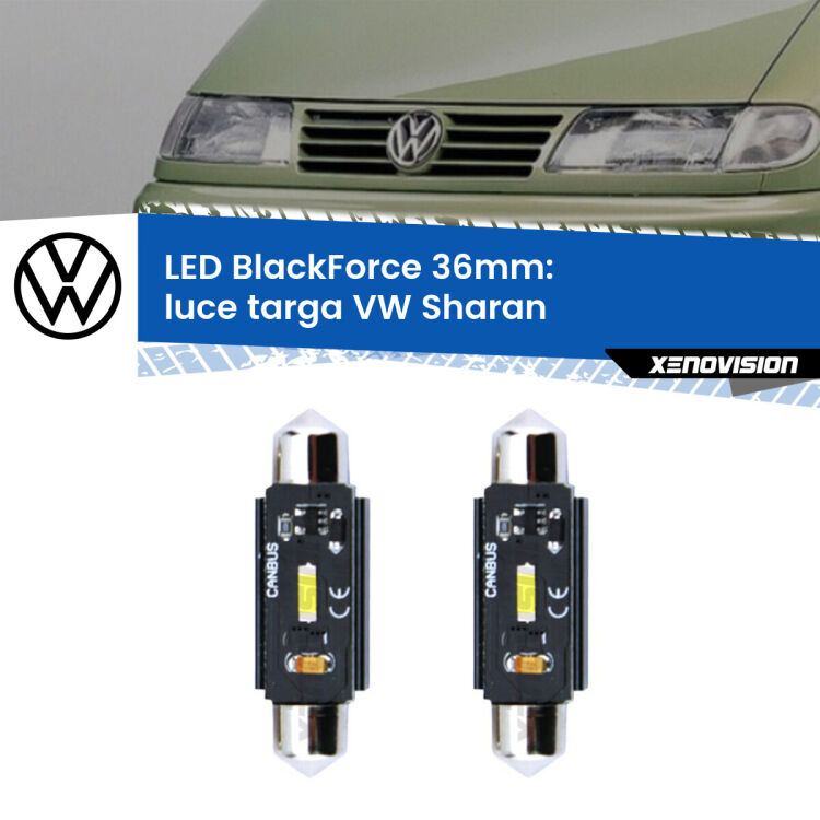 <strong>Luce Targa LED per VW Sharan</strong>  2001 - 2010. Coppia lampade <strong>C5W</strong> 36mm modello BlackForce canbus.