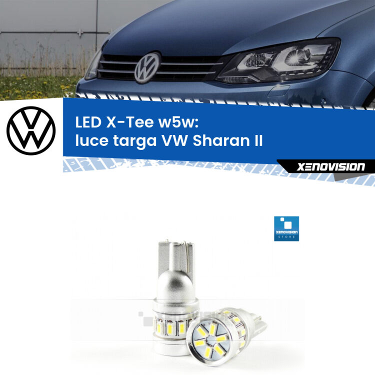 <strong>LED luce targa per VW Sharan</strong> II Versione 1. Lampade <strong>W5W</strong> modello X-Tee Xenovision top di gamma.