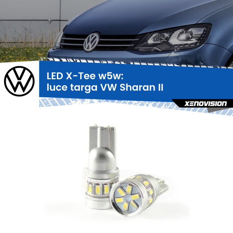 <strong>LED luce targa per VW Sharan</strong> II Versione 1. Lampade <strong>W5W</strong> modello X-Tee Xenovision top di gamma.