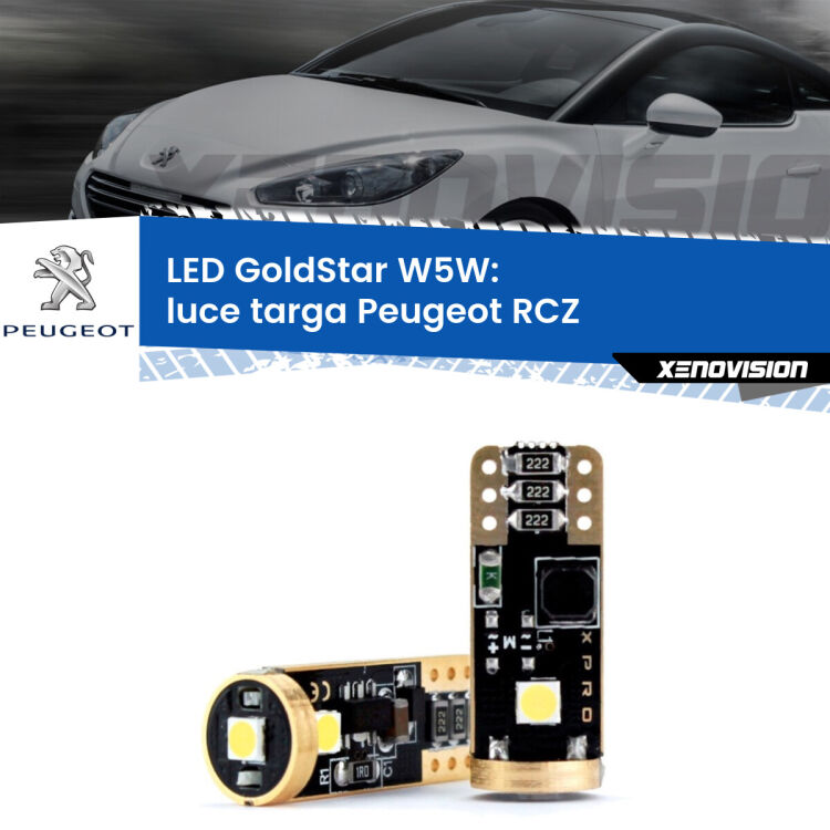 <strong>Luce Targa LED Peugeot RCZ</strong>  2010 - 2015: ottima luminosità a 360 gradi. Si inseriscono ovunque. Canbus, Top Quality.