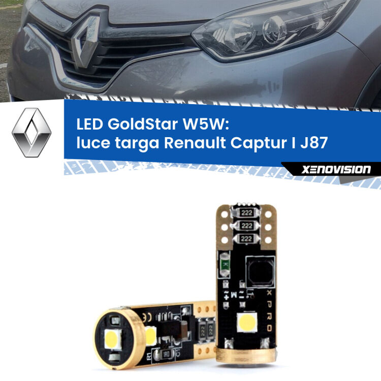 <strong>Luce Targa LED Renault Captur I</strong> J87 2013 - 2015: ottima luminosità a 360 gradi. Si inseriscono ovunque. Canbus, Top Quality.