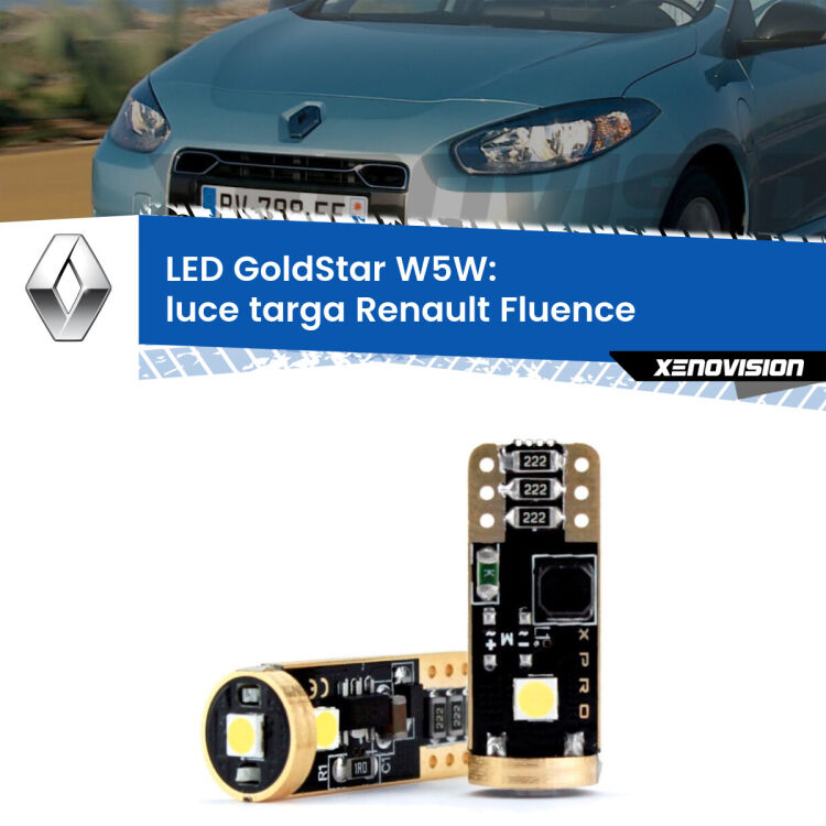 <strong>Luce Targa LED Renault Fluence</strong>  2010 - 2015: ottima luminosità a 360 gradi. Si inseriscono ovunque. Canbus, Top Quality.