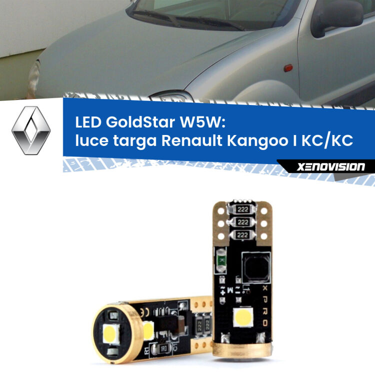 <strong>Luce Targa LED Renault Kangoo I</strong> KC/KC 1997 - 2006: ottima luminosità a 360 gradi. Si inseriscono ovunque. Canbus, Top Quality.