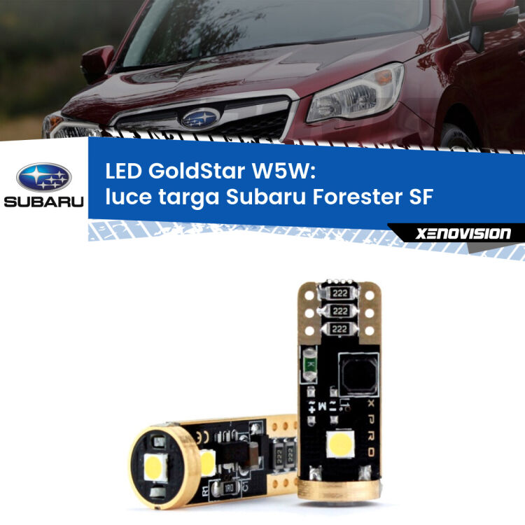 <strong>Luce Targa LED Subaru Forester</strong> SF 1997 - 2002: ottima luminosità a 360 gradi. Si inseriscono ovunque. Canbus, Top Quality.