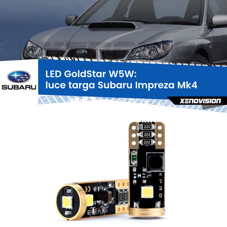 <strong>Luce Targa LED Subaru Impreza</strong> Mk4 2011 - 2015: ottima luminosità a 360 gradi. Si inseriscono ovunque. Canbus, Top Quality.