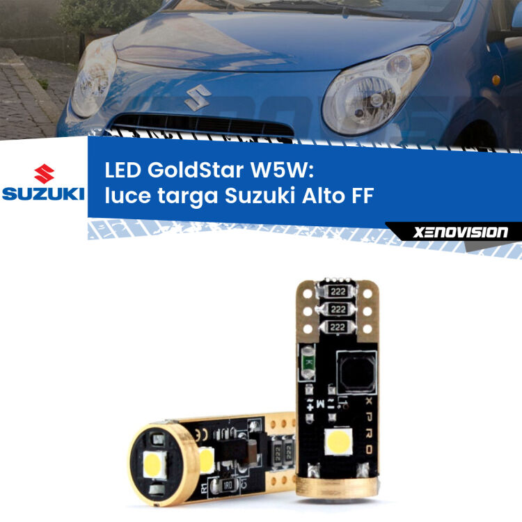 <strong>Luce Targa LED Suzuki Alto</strong> FF 2002 - 2008: ottima luminosità a 360 gradi. Si inseriscono ovunque. Canbus, Top Quality.