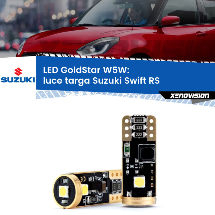 <strong>Luce Targa LED Suzuki Swift</strong> RS 2005 - 2010: ottima luminosità a 360 gradi. Si inseriscono ovunque. Canbus, Top Quality.