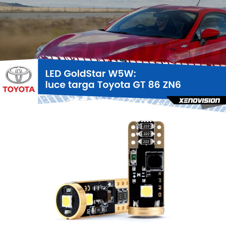 <strong>Luce Targa LED Toyota GT 86</strong> ZN6 2012 - 2020: ottima luminosità a 360 gradi. Si inseriscono ovunque. Canbus, Top Quality.